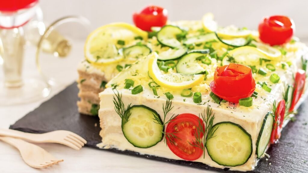 طرز تهیه کیک مرغ مجلسی با گردو و نان تست مناسب تولد